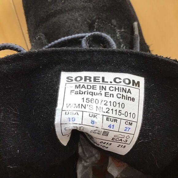 SOREL heeled suede leather boots size 10 platform wedges Normcore Gorpcore - Picture 8 of 16